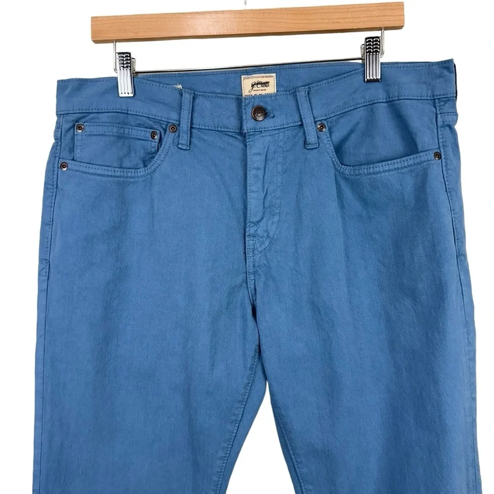 NWOT J. Crew Men's 484 Slim-Fit Garment Dyed Five Pocket Pants Light Blue 34x30